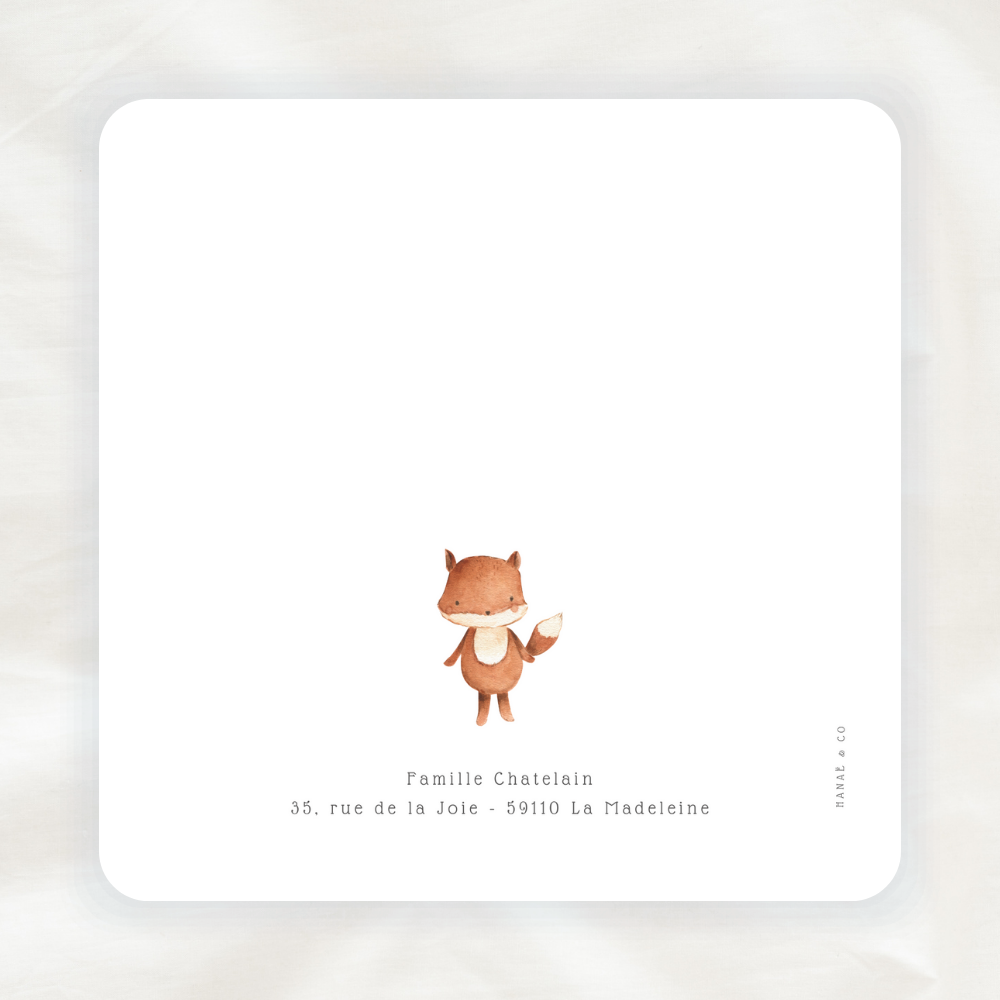Faire-part Naissance Renard