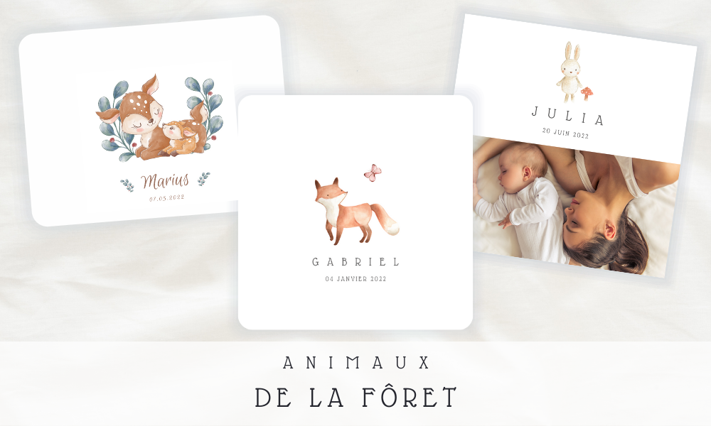 Faire-part Naissance Animaux de la Fôret